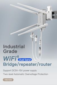 Router Vonets Dual Banda industriale 2,4 GHz+5GHz WiFi Router Wireless Bridge Ethernet /Repeater Wifi Adattatore per dispositivi di rete VBG1200