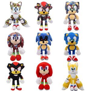30cm Sonic Plush Toys Soft Schode Animals Dolding Hedgehog Figure dla dzieci zabawki świąteczne Prezenty023