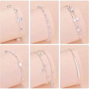 Braccialetti Link Fashion Bracciale da sposa Bracciale all'ingrosso Gioielli rossi perle rotonde placcate in argento