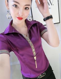 Camiseta polo feminina Mulher Mulher Manga curta Camisetas de pescoço pólo para mulheres roupas simples estéticas de estilo coreano com colarinho de alta qualidade