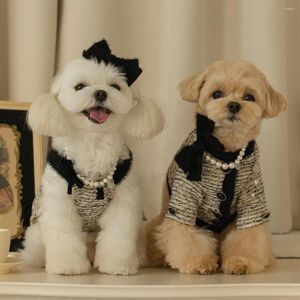 Dog Apparel Tweed Coat Winter Warm Clothes For Small Dogs Dress Knitted Pet Clothing Puppy Cat Sweater Chihuahua Bichon Yorkie