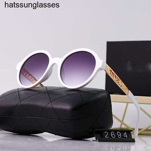 2022 new round frame small fragrance sunglasses Large Frame Sunglasses Women's fashion cat's Eye Sunglasses straight two for one