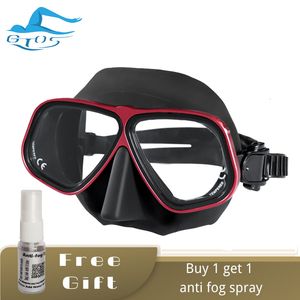 Diving Masks Free Diving Mask Snorkels Set Anti-Fog adult FreeDive Goggles Snorkel Mask Swimming Glasses 230526