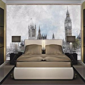 Wallpapers Decorative Wallpaper Hand-painted London Tower Bridge Background Wall