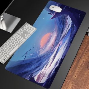 Rests XXL Anime Girl Beautiful Landscape Mönster Stor Gaming Desk Pad Anime Mouse HD Print Computer Gamer Locking Edge Mouse Mats