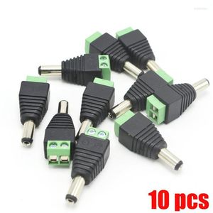 Strings 10pcs DC Plug Power Power Connector 2,1 mm x 5,5 mm 5,5 Adaptador de fixação parafuso para a conexão LED tira