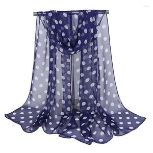 Eşarplar Boho Yaz Güneş Koruyucu Eşarp Uzun Kadın İpek 50 160cm Tasarımcı Polka Dotlar Baskı Kadın Sheer Sarar