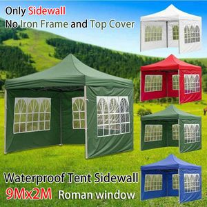 Tält och skyddsrum Portable Oxford Cloth Rainproof Garden Shade Side Wall Waterproof Tent Ersättningstäckning Tält Gazebo Accessories 230526