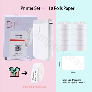 Printers Niimbot D11 D110 D101 Bluetooth Thermal Label Printer Label Marker Adhesive Sticker Paper Name Price Tag Labeler 10 Roll Papeles
