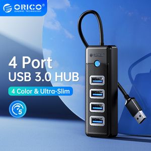 허브 오리코 USB 허브 5GBPS USB 3.0 4 포트 고속 미니 USB 스플리터 OTG 어댑터를위한 Com Computer Accessories Hub Dock Station