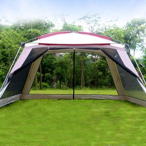 Tents and Shelters 5-8 Person Ulterlarge 365*365*210CM High Quality Large Gazebo Sun Shelter Camping Tent Carpas De Camping Beach Tent 230526