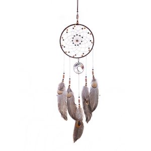 Life Tree Handmade Dream Catcher Wind Chimes Indoor Door Head Hanging Decoration Natural Feather Ornament 1224360