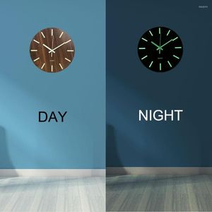 Wall Clocks 4cvss Silent Non Ticking Battery Operated Easy To Read Home Decor Wooden Office Glow In Dark Bedroom Luminous Clock Quartz