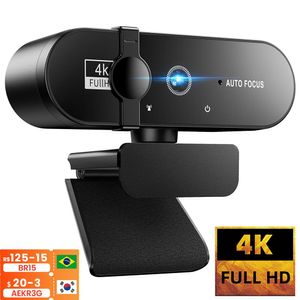 Webbkamera 4K Webcam 1080p Mini Camera 2K Full HD Webcam med Microphone Autofocus Web Camera för PC Computer Laptop Online Camera