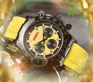 고품질의 큰 다이얼 워치 시계 시계 43mm 일본 쿼츠 운동 남자 클럭 방수 화려한 고무 밴드 데이 데이트 손목 시계 생일 선물 Montres de Luxe