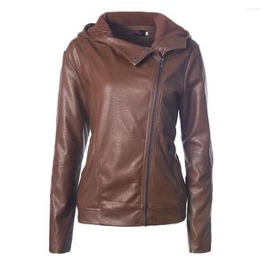 Women's Leather Winter Faux Basic Lapel Women Hoodie Jacket Female Coat Motorcycle Jackets Zipper Outerwear