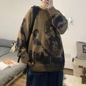 Women's Sweaters M-5XL Oversized Knitted O-neck Cute Sweater Chinoiserie Fashion Casual Top Kawaii Winter Thicken Harajuku Loose