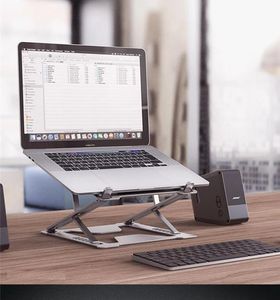 Stand Aluminium Alloy Justerbar vikbar bärbar bärbar stativ Desktop Laptop Holder Notebook Stand Lyft Kylning för anteckningsbok MacBook iPad