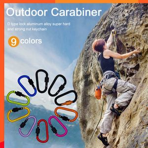 Nya utomhus Carabiners aluminium bergsklättring karbin klipp camping vandring spänne låsning tillbehör 1 st spänne d-ring lås