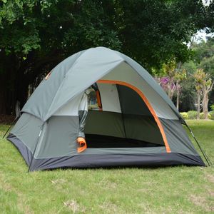 Tält och skyddsrum xc ushio utomhus camping tält uppgraderat vattentätt dubbelskikt 3-4 person reser fiske vandring sol skydd 200x200x130cm 230526
