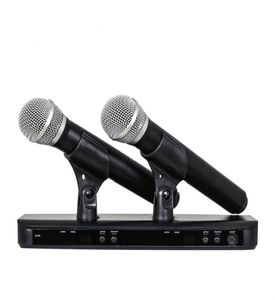 Yüksek Kaliteli BLX288PG58 BLX88 PG58A UHF Kablosuz Mikrofon Karaoke Sistemi PG58 Çift El Verici Mic9801725