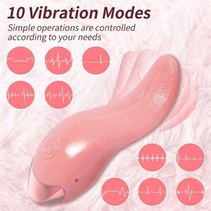 Sex Toy Massager Realistic Tongue Slicking Vibrator Female Clitoris Stimulation Blowjob Orgasm Machine Adult for Women Products