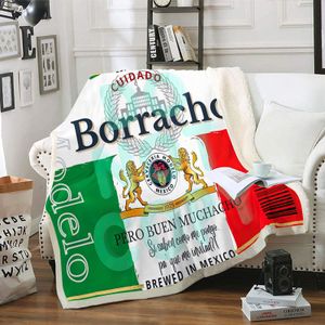 2023 Populära mexikanska Borracho Borracha Chingona Chingon Sublimation Fleece Travel Throw Filt Printed Custom Filt