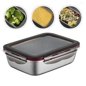 Servis uppsättningar stålbehållare lock lufttätt färskt picknick snack box bento lunch metall containrar