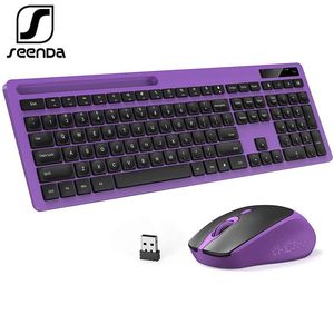 COMBOS SEENDA Tastiera wireless e mouse Combo da 2,4 g tastiera silenziosa USB e tastiera Ultra Slim FullSize per laptop