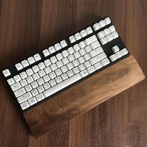 Pads Walnut Wooden Mechanical Keyboard Wrist Rest with AntiSlip Mat Ergonomic Gaming Desk Wrist Pad Support 61 87 104 Keys