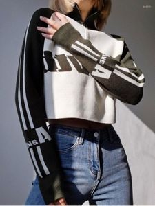 Kadın Hoodies Womengaga Amerikan Sokağı Yarı Yüksek Boyun Zipper Sweatshirt Kadın Sonbahar Kış Moda Marka Mektubu Baskı Uzun Kollu