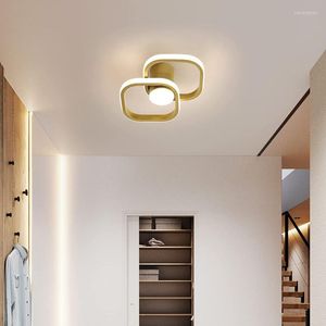 Deckenleuchten, LED-Licht, goldenes quadratisches Design, Innenwand, Schlafzimmer, Wohnzimmer, Beleuchtung, Flur, Badezimmer, Büro, Lampe