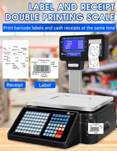 Stampanti 2021 Nuova scala di stampa del codice a barre di arrivo per scala di ricevuta da 30 kg di supermercato e scala di stampa etichetta con WiFi