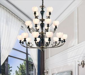 Pendant Lamps American Duplex Building Living Room Chandelier European Retro Middle Three-story