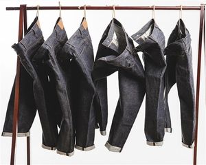 MADEN Herren 15oz Raw Selvedge Denim Jeans Regular Straight Fit ungewaschene Jeans im japanischen Stil 2103184843266