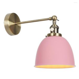 Vägglampor rosa järn vintage lampor fixtur sängklippning e27 90v-260v retro lampa badrum dekor spegel ljus applikation mural