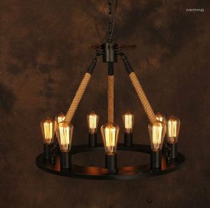 Żyrandole vintage żyrandol Retro Industrial Edison Bulb Lampa Loft Iron Lighting do kawy bar restauracyjny kuchnia