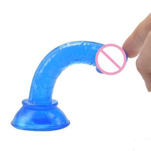 Sex Toys Massagers Billiga och god kvalitet Mini Soft Jelly Dildos Small Artificial Sucker Cup Penis Vagina Anal Plug for Women Masturbato Adult Products