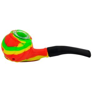 Tubos de silicone coloridos Pétalas de estilo portátil filtro de vidro portátil Boos de tela Tigela tigela Tabaco Herb Tabaco Hand Suports Hookah Lokah Waterpipe Bong fumando