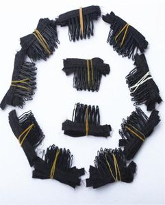 50 datorer svart färg peruk kammar perukklämmor och kammar med 5teeth för peruklock och peruker som gör kammar hårförlängningar verktyg9309959