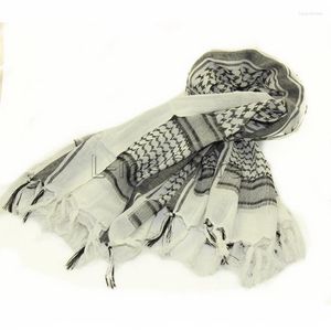 Bandanas Military Tactical Keffiyeh Shemagh Arab Scarf Shawl Neck Cover Head Wrap White Cotton Winter Scarves For Outdoor Hiking