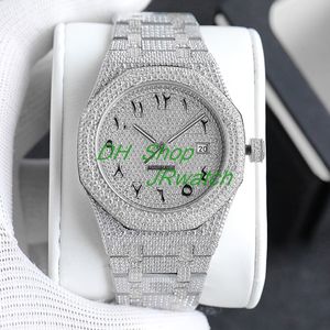 Top Men personalizado S assistir Luxo Swarovski Diamond Full Star Sports Watch With ETA3120 Relógio mecânico automático Tipo de coleção de exibição de luxo Presente de negócios Presente de negócios