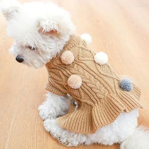 Dog Apparel Princess Cat Dress Fall Winter Clothes Pet Costume Small Puppy Sweater Balls Kitten Sweaters Chihuahua Bichon Yorkie