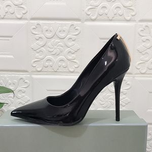 Scarpe da donna in pelle versatile per tutte le stagioni con tacco alto e sottile di alta qualità oversize appuntite e poco profonde scarpe da sposa firmate di lusso 10,5 cm Taglie 35-43 + scatola