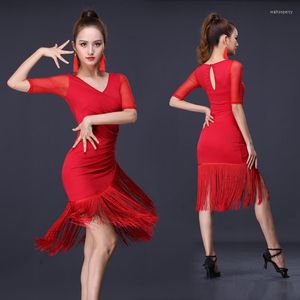 Stage Wear Latin Dance Costume Adult Female Dress Sexy Summer Tassel Skirt Training Practice Clothes