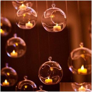 Держатели свечей 1pc 60 -миллиметровый висящий держатель Tealight Glass Globes Terrarium Свадьба свеча ваза Home Inn Бар