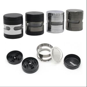 Smoking pipe New 4-layer zinc alloy smoke grinder 63mm missing corner side three hole metal smoke grinder