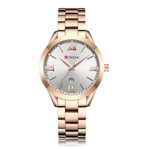 مصمم مشاهدة Fashion Women's Steel Band Leisure Quartz Band Calendar الحد الأدنى من الطلاب