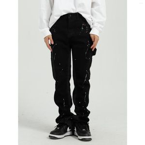 Men's Pants 2023 Slim Fit Vintage Black Denim High Fashion Women Cotton Trousers