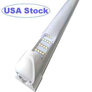 144W 72W 8FT 4FT LED Shop Light 6000K White 4 Row T8 LED Tube Light Fixture Frosted Milky Cover for Under-Counter Cabinet Closet Plug and Play with ON/Off Switch oemled